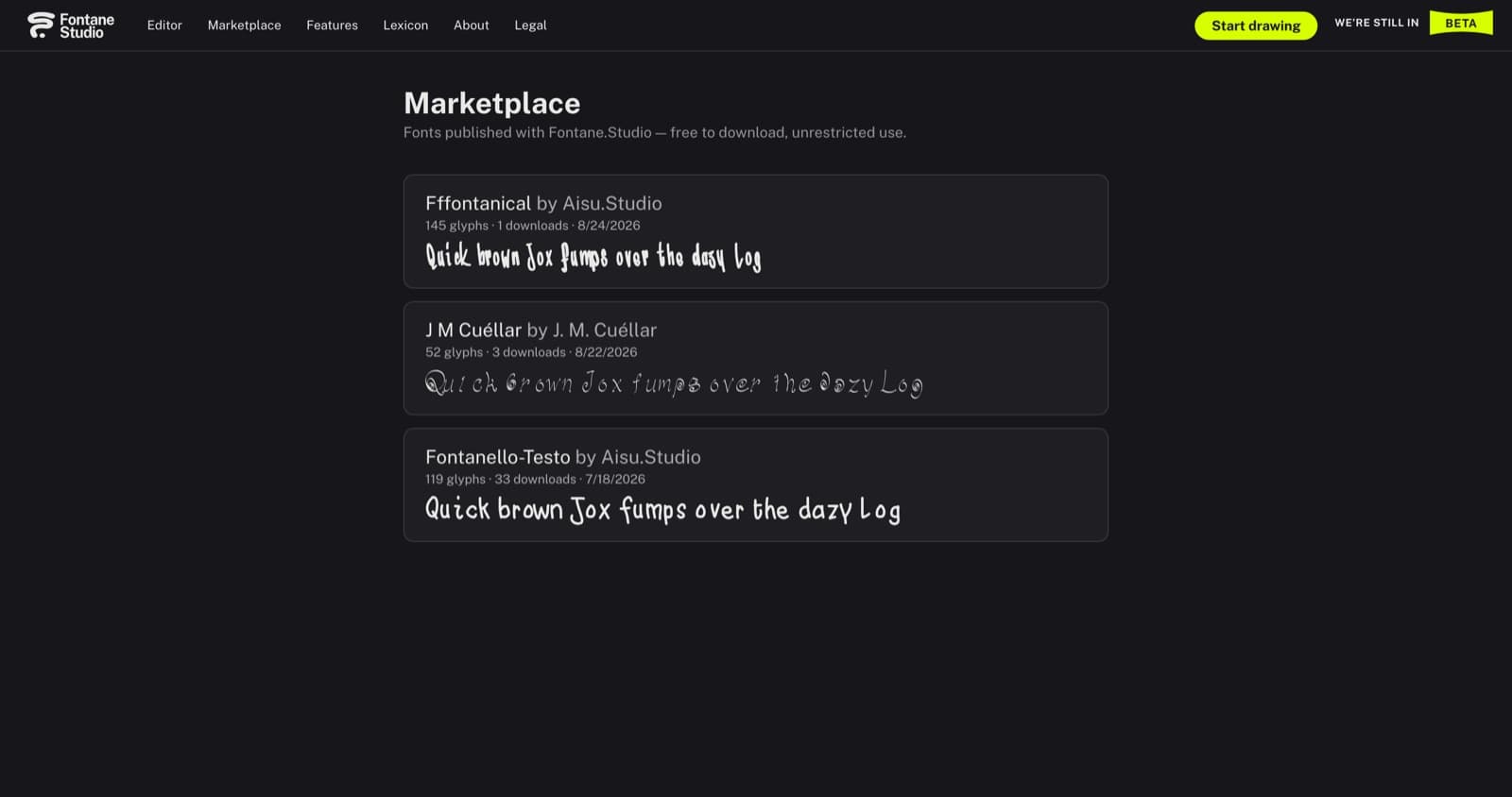 Fontane.Studio — Marketplace