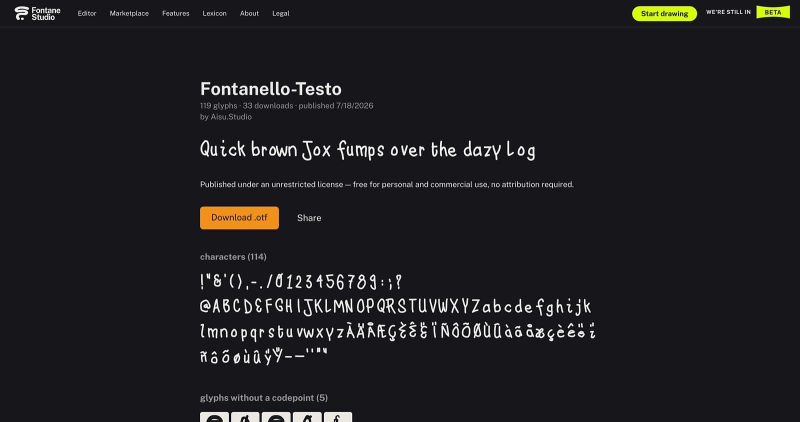 Fontane.Studio — Font specimen